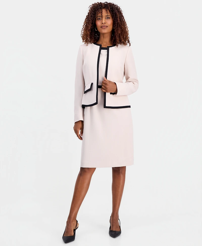 Kasper Women's Colorblocked Open-Front Jacket