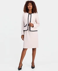 Kasper Women's Colorblocked Open-Front Jacket