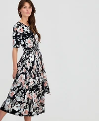Kasper Women's Floral Elbow-Sleeve Fit & Flare Dress