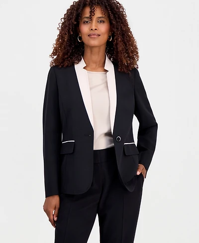 Kasper Women's One-Button Inverted-Collar Jacket