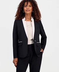 Kasper Women's One-Button Inverted-Collar Jacket
