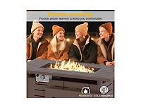 Slickblue 40 Inch Outdoor Propane Fire Pit Table with Lava Rocks