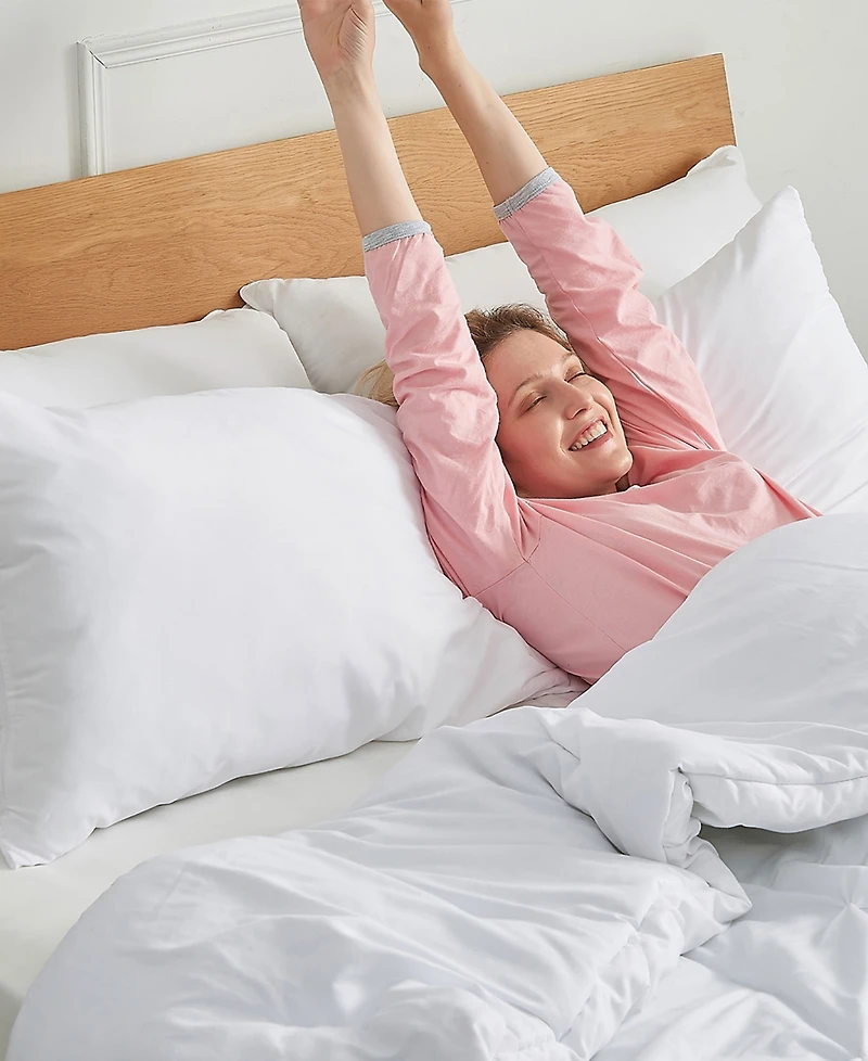 Cheer Collection Hypoallergenic Down Alternative Side Body Pillow with Zippered Cover