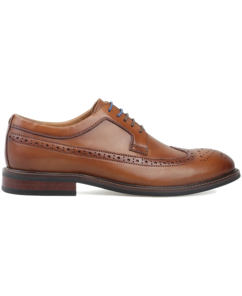 Bar Iii Men's Asherr Long Wing Brogue Leather Dress Shoes, Created for Macy's