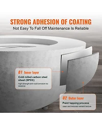 Gouun 39 inch Propane Fire Pit Table 50000 Btu with Lid and Rain Cover