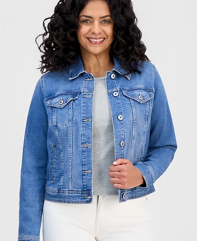 Style & Co Petite Classic Denim Trucker Jacket