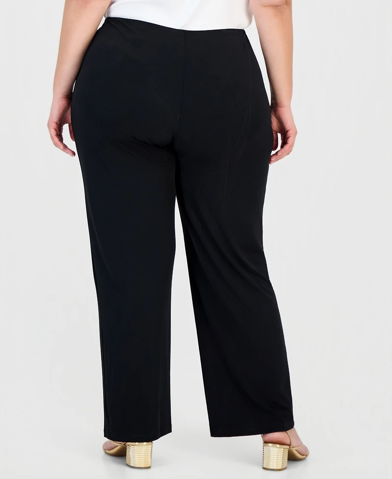 Jm Collection Plus and Petite Wide-Leg Pull-On Pants, Exclusively at Macy's