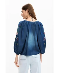 Desigual Women's Embroidered balloon blouse