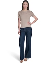 Tommy Hilfiger Women's Crew Neck Floral Sweater