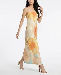 Taylor Petite Printed Square Neck Maxi Dress