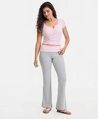 Hippie Rose Juniors' Foldover Flare-Leg Lounge Pants