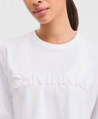 Calvin Klein Performance Women's Puff Graphic Logo Pull-On Cropped T-Shirt