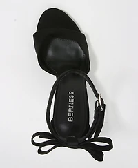 Berness Women's Fia Ankle Strap Heeled Sandal Adorned on the Back with a Double Bow