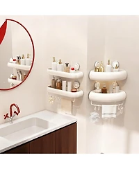 Yigii Shower Suction Cup Corner Shelves No Drilling Aluminum Bathroom Organizer
