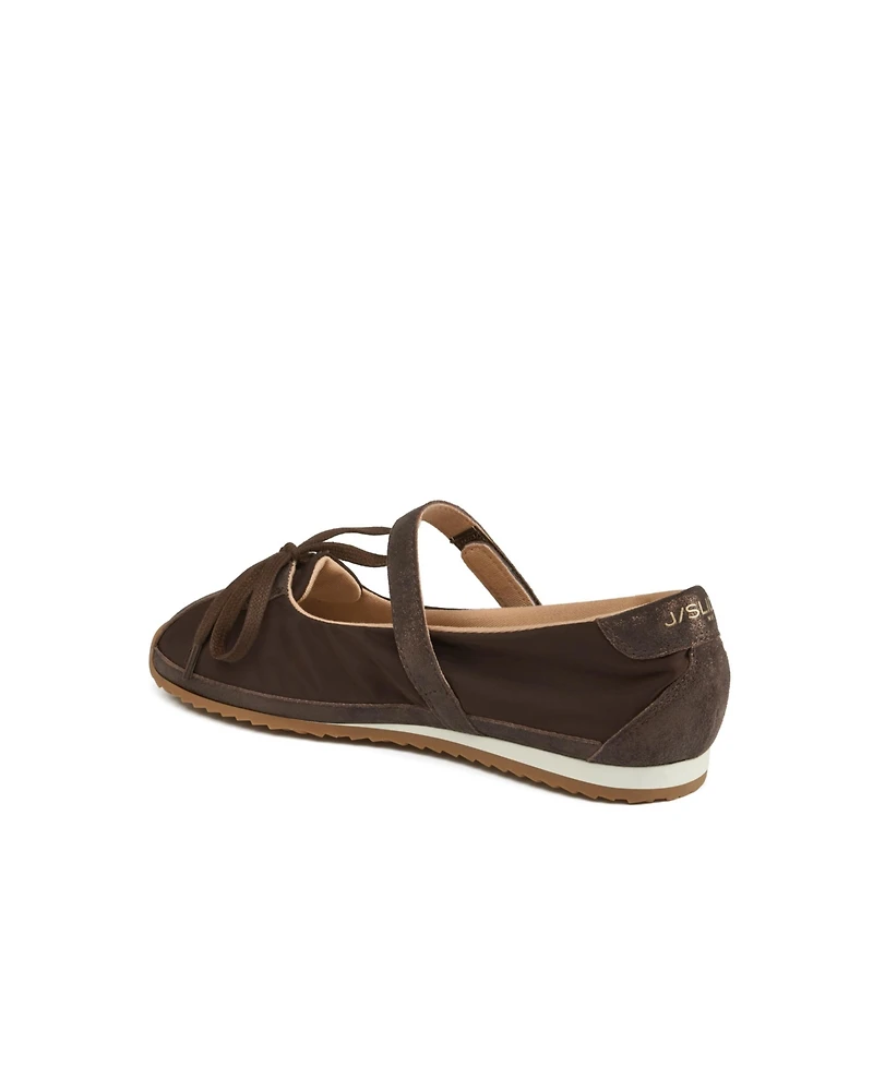 JSlides Women's Pavia Nylon and Suede Mary Jane Sneaker