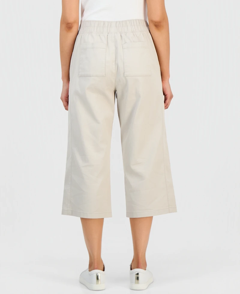 Style & Co Petite Pull-On Wide-Leg Capri Pants, Macy's Exclusive