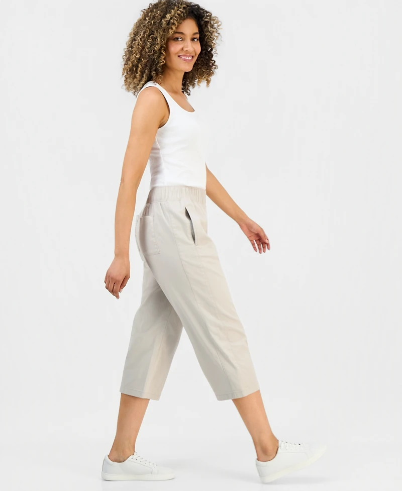 Style & Co Petite Pull-On Wide-Leg Capri Pants, Macy's Exclusive