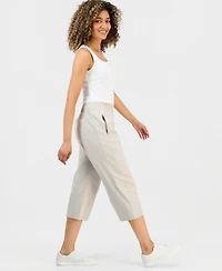 Style & Co Petite Pull-On Wide-Leg Capri Pants, Macy's Exclusive