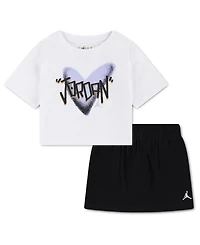 Jordan Boys' Toddler 2T-4T Heart T-Shirt and Skort, 2-Piece Set