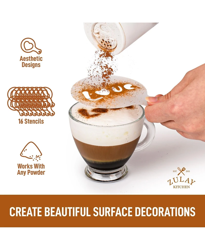 Plastic Stencils for Latte Art 16-Pc.