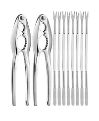 Zulay Kitchen 10 Piece Crab Crackers and Tools Set - Cracks Small to Large Pieces