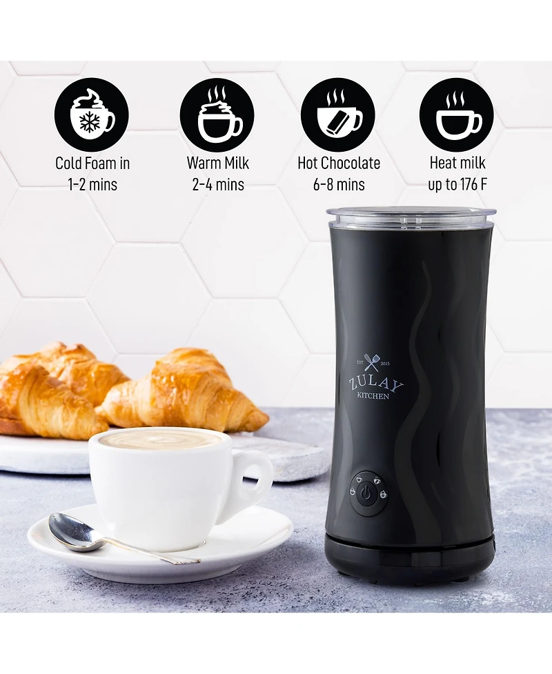 Zulay Kitchen Powerful 4-in-1 Electric Milk Frother and Steamer