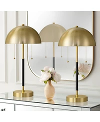 360 Lighting Pierre 23"H Metal Dome Pull Chain Usb Table Lamp Set of 2