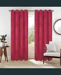 Rt Designers Collection Helena Halo Foil Blackout Polyester Window Curtain Grommet Panel 52" x 84