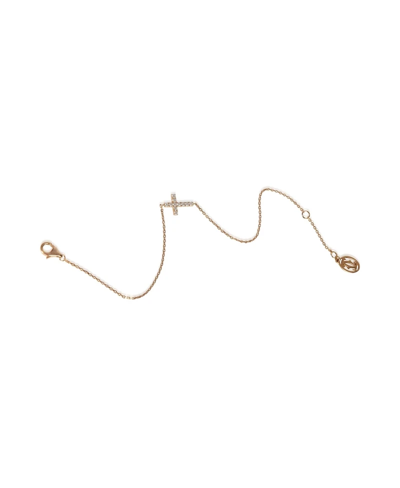 Pre-Owned Cartier Rose Gold Diamond Symbols Cross Bracelet