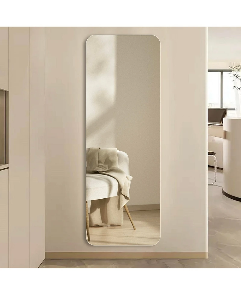 Busdays 56X15inch Wall-mounted round-angle dressing mirror high-quality 5mm silver mirror explosion-proof glass