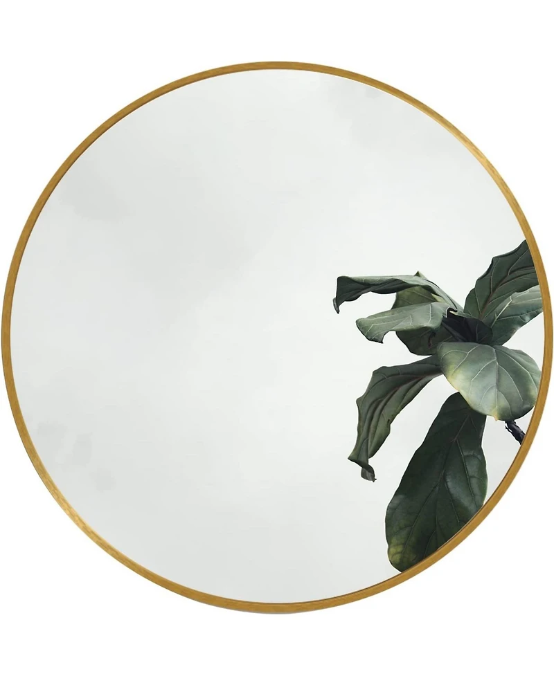 Busdays Gold 16 Inch Metal Round Bathroom Mirror