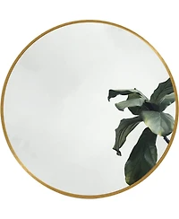 Busdays Gold 16 Inch Metal Round Bathroom Mirror