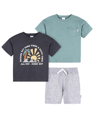 Gerber Toddler Boys 3-Piece T-Shirts and Shorts