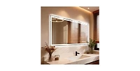 Busdays 28" x 60" Led Bathroom Vanity Mirror, Anti-Fog Dimmable Wall Mirror, Shatter-Proof Tempered Glass, Ideal for Makeup and Shaving