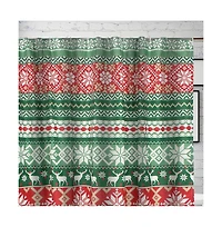 Greenland Home Fashions Fair Isle with Reinforced Buttonholes Shower Curtain