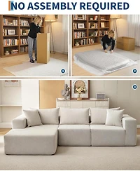 gaomon 108" Modular Cloud Sectional Sofa, L-Shaped Couch with Chaise, Deep Seat, No Assembly