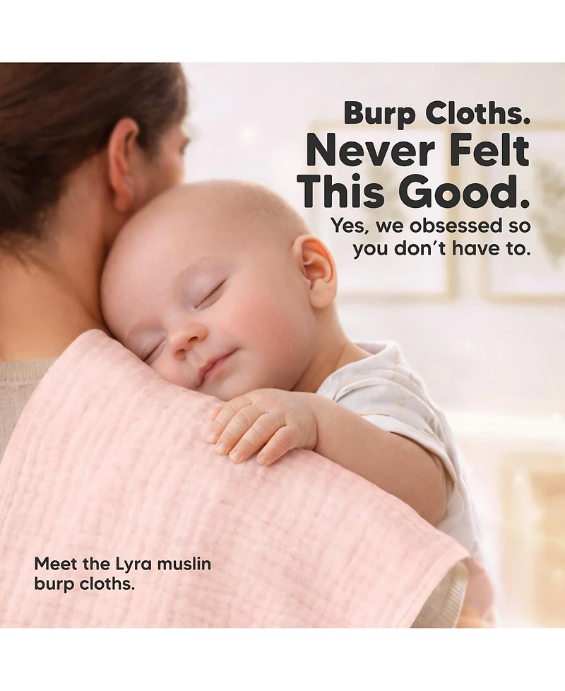 KeaBabies Kids 10-Pack Lyra Muslin Burp Cloths Boy, Girl, Soft Cotton Burping for Newborn