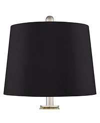 360 Lighting Azure Modern Table Lamps 26 3/4" High Set of 2 Art Glass Black Faux Silk Drum Shade for Bedroom Living Room Bedside Nightstand