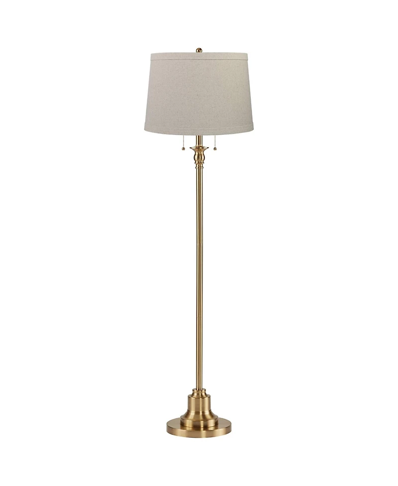 360 Lighting Dyna Traditional 58" Tall Standing Floor Lamp Pole Pull Chain Antique Brass Finish