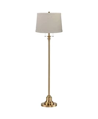 360 Lighting Dyna Traditional 58" Tall Standing Floor Lamp Pole Pull Chain Antique Brass Finish