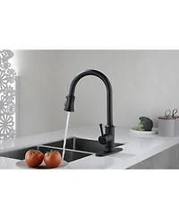 Busdays Kitchen Faucet with Pull-Down Sprayer, Single-Handle Stainless Steel Pull Out Kitchen Faucet, 2-in-1 Spray Head