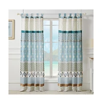 Greenland Home Fashions Thalia Stylized Florals and Geometric Prints Bohemian Ultimate Comfort Panel Pair Each Panel 42"x84"