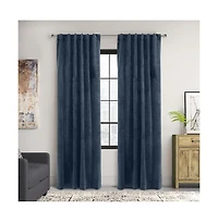 Thermaplus Seren Room Darkening Window Treatment Dual Header Curtain Panel for Bedroom Livingroom