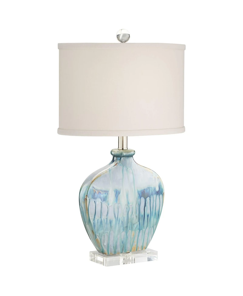 Possini Euro Design Coastal Table Lamps 25" High Set of 2 Ceramic Drip Shade for Living Room Family Bedroom Home (Colors may vary)