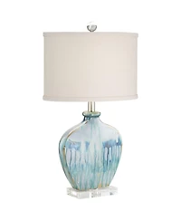 Possini Euro Design Coastal Table Lamps 25" High Set of 2 Ceramic Drip Shade for Living Room Family Bedroom Home (Colors may vary)