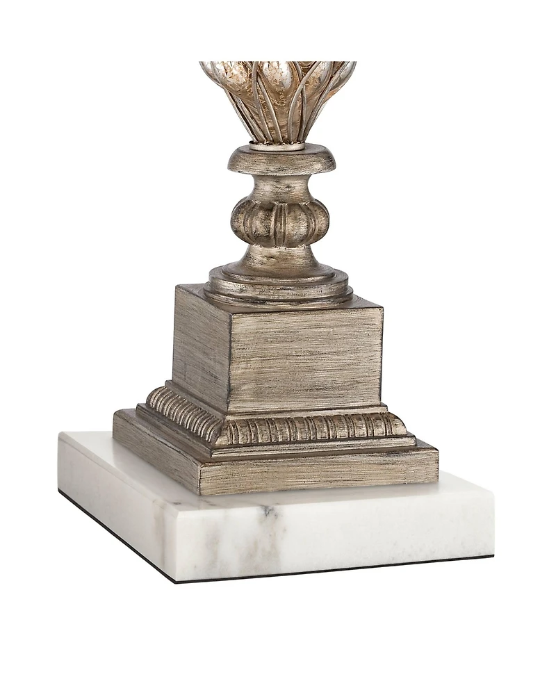 Barnes and Ivy Luke 30.5" Tall Traditional Table Lamp with Silver Glass and Led Nightlight