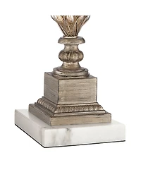 Barnes and Ivy Luke 30.5" Tall Traditional Table Lamp with Silver Glass and Led Nightlight