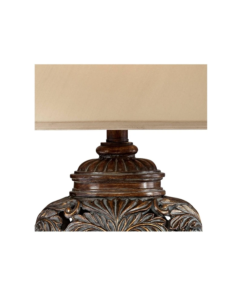 Barnes and Ivy Leafwork 32.5" Tall Traditional Table Lamp with Usb Dimmer
