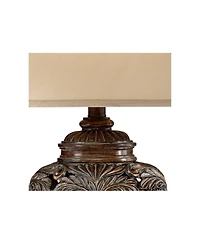 Barnes and Ivy Leafwork 32.5" Tall Traditional Table Lamp with Usb Dimmer