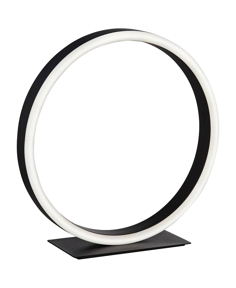 Possini Euro Avante Looped Ring 10" High Small Modern Accent Table Lamp Led Metal Single Shade Living Room Bedroom